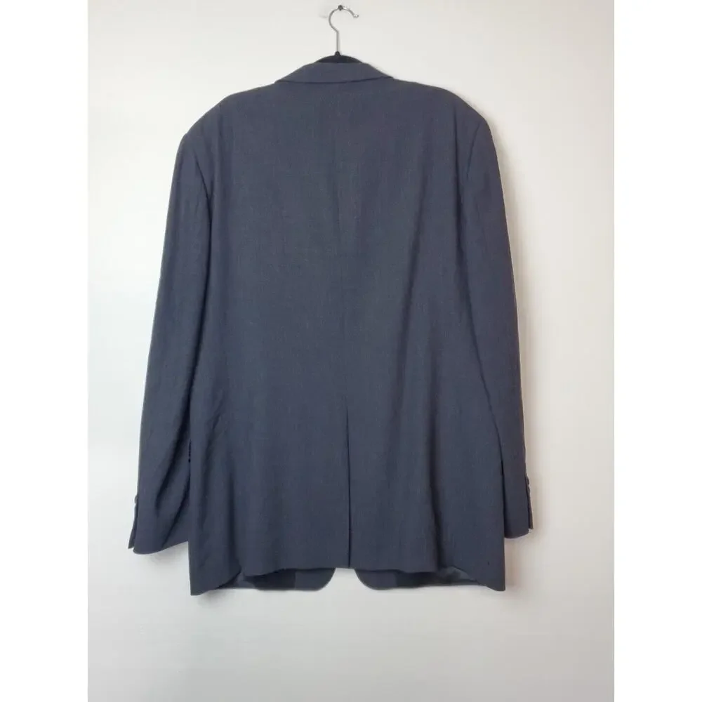 BANANA REPUBLIC Men‎ Blazer 46L ITALIAN Suit Jacket 100% WOOL LIGHTWEIGHT GRAY